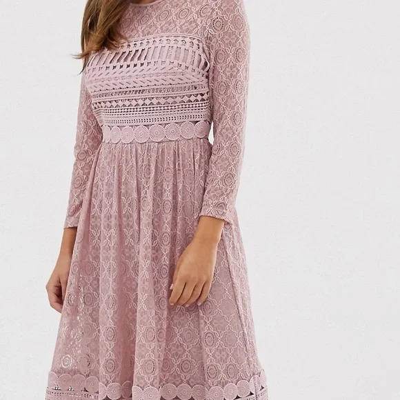 asos pink skater dress ASOS DESIGN Maternity square neck pleated midi skater dress in soft pink